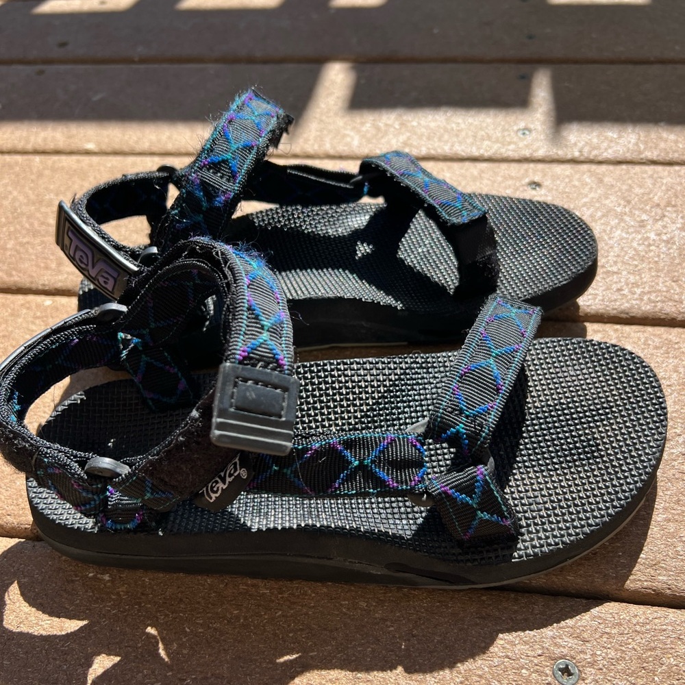 Teva Black and Blue Women's Sandals 7